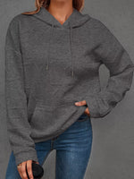Full Size Textured Embossed Long Sleeve Hoodie Plus Size