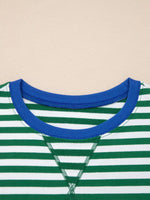 Stripe Boxy Tee and Drawstring Elastic Waist Shorts Set