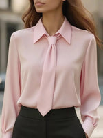 Tie-Neck Long Sleeve Blouse