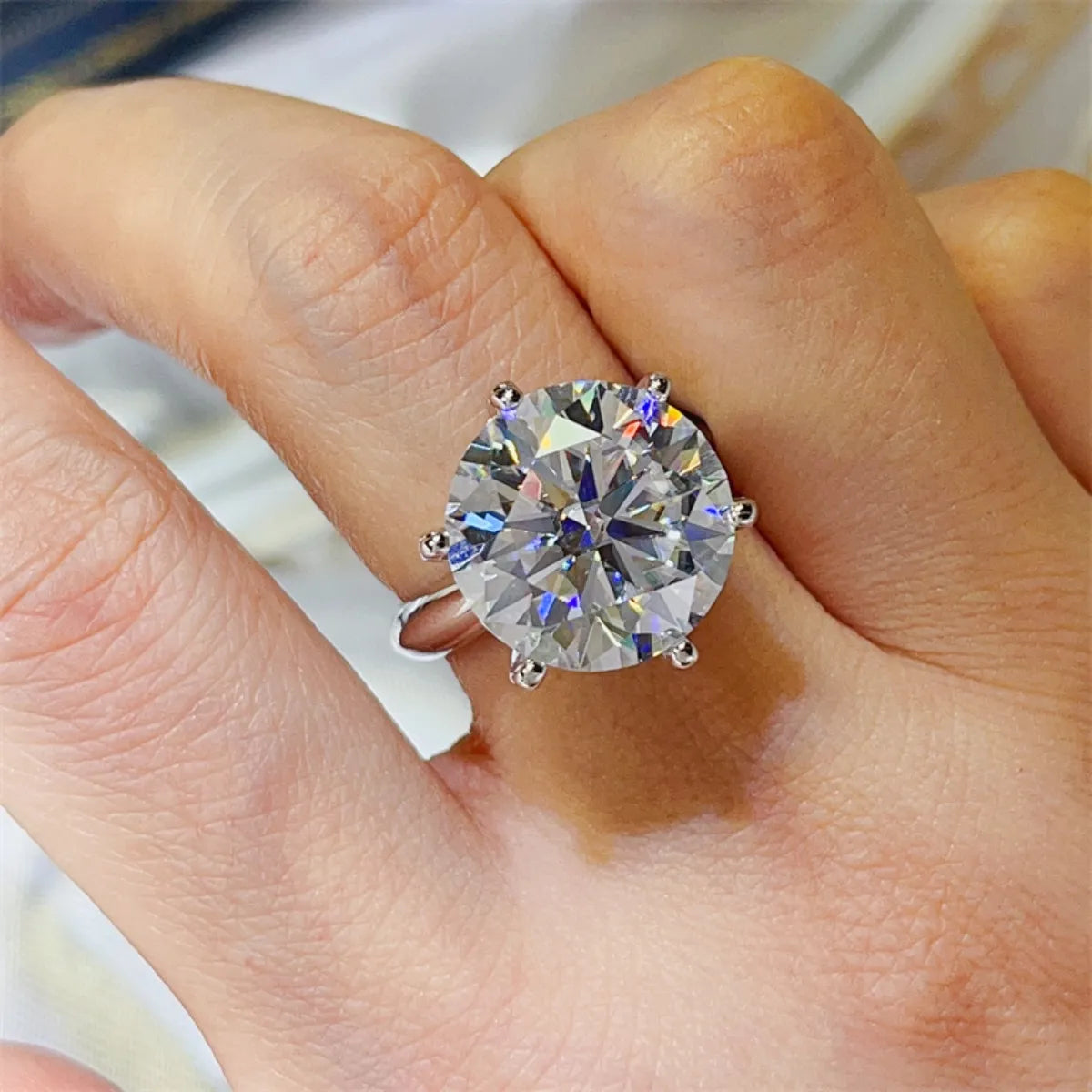 10 Carat Moissanite 925 Sterling Silver Ring