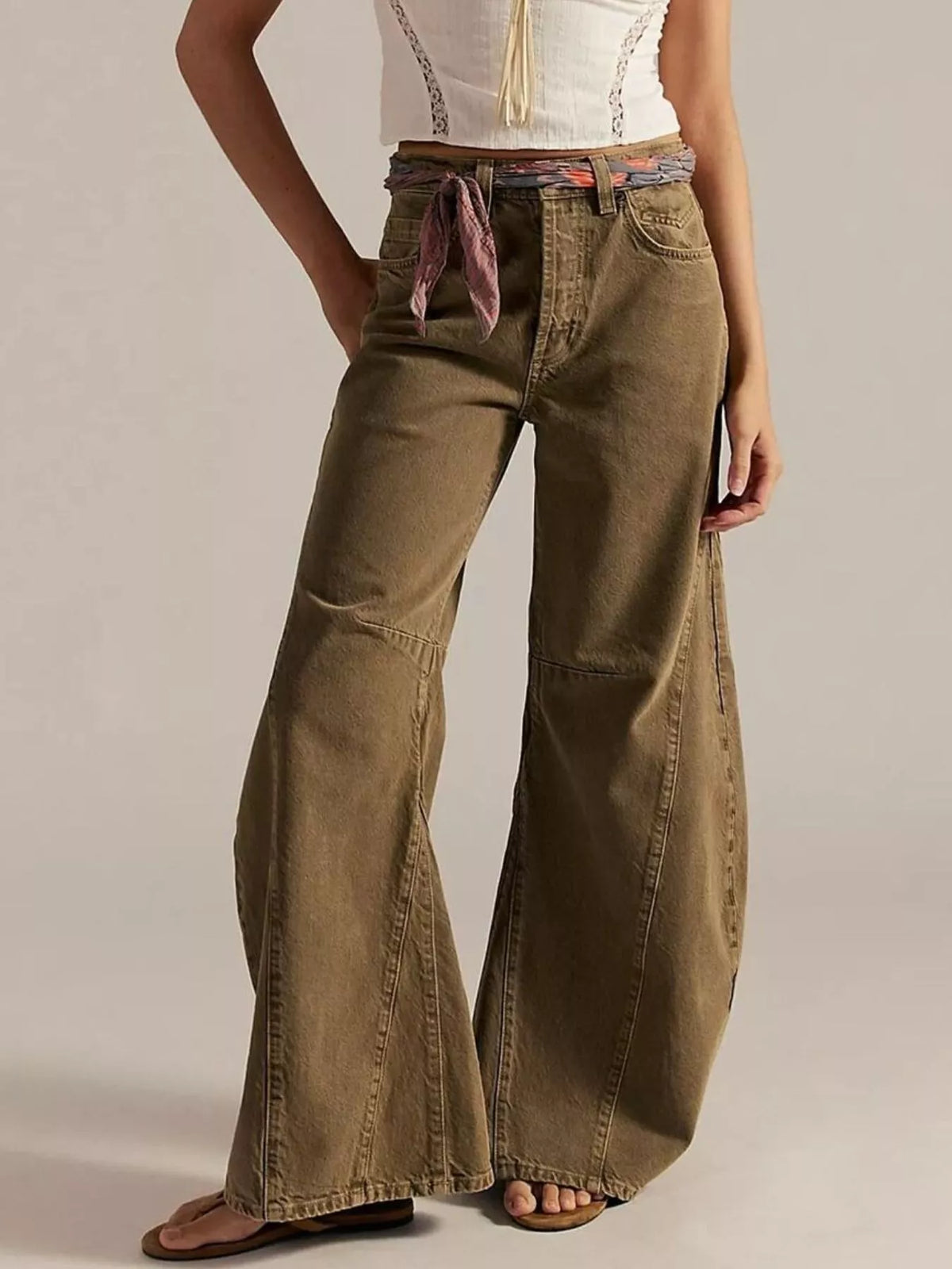 Washed Wide Leg Jeans