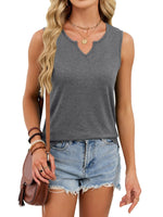 Notched Solid Color Tank
