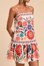 Plus Size Floral Print Sleeveless Mini Dress