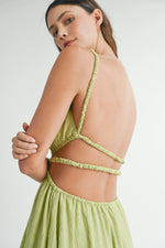 MABLE Cutout Waist Backless Maxi Dress