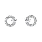 Crown Circle Stud Earrings