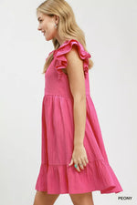 Umgee Ruffle Sleeve Babydoll Dress