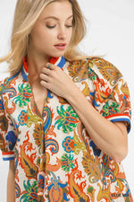 Umgee Jacquard Abstract Print Mini Dress
