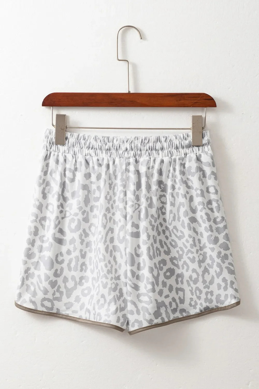 Leopard Print Drawstring Casual Shorts