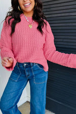 Drop Shoulder Long Sleeve Knit Regular Fit Sweater