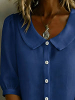 Peter Pan Collar Puff Sleeve Shirt