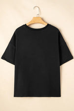 Sequined America Star Round Neck T Shirt