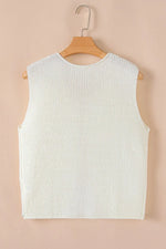 Double Tie V Neck Sweater Vest