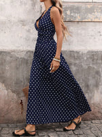 Polka Dot Halter Neck Maxi Dress