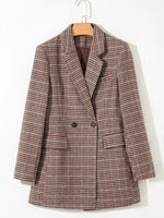 Houndstooth Lapel Collar Blazer