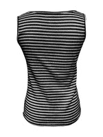 Striped Button Front Knit Tank Top
