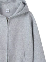 Full Size Casual Zip-Up Long Sleeve Hoodie Plus Size