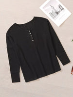 Waffle Knit Henley Top