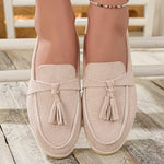 Tassel Round Toe Slip-Ons