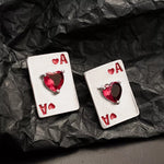 Poker Card Ace of Hearts Stud Earrings