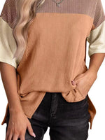 Color Block Half Sleeve Top