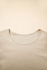 Solid Color Ruffled Short Sleeve Casual Blouse