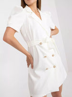 Blazer Style Tie Waist Mini Dress