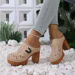 Round Toe Block Heels Sandals