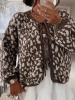 Leopard Tie Front Cardigan