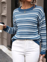 Striped Dropped Shoulder Sweater