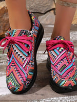 Graffiti Print Platform Sneakers