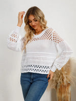 Cutout Round Neck Knit Top