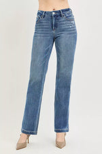 RISEN Tummy Control 4way Stretch Mid Rise Straight Crease Line