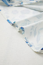 Floral Print Ruffled Short Sleeve Blouse