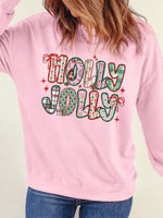 HOLLY JOLLY Cute Holiday Graphic Sweatshirt