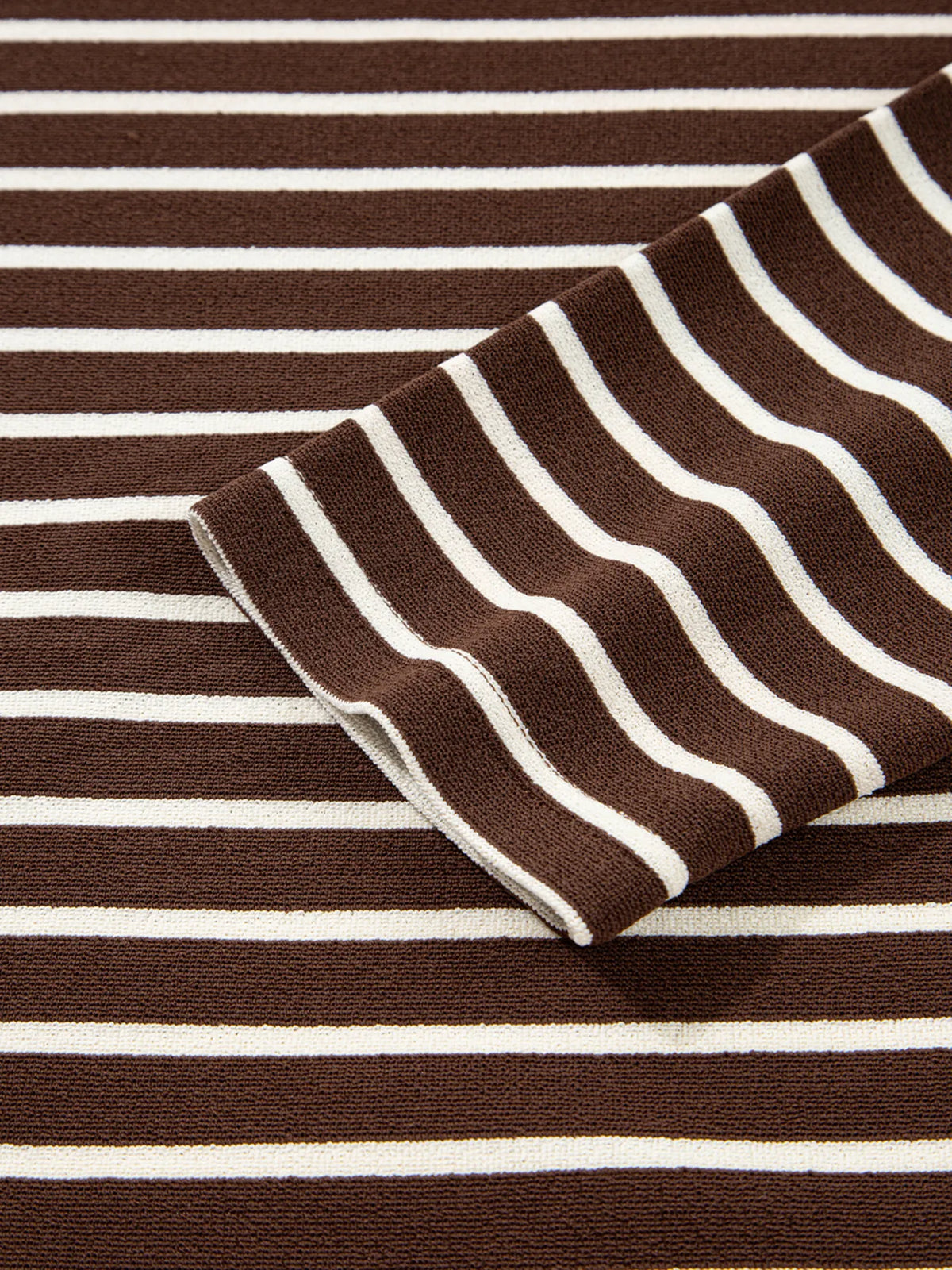 Stripe Cropped Crew Neck Long Sleeve T Shirt