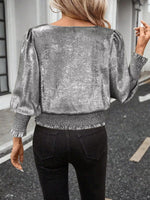 Smocked Round Neck Blouse