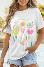 Graphic Round Neck Short Sleeve T-Shirt