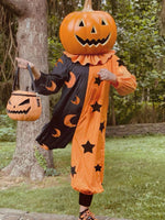 Halloween Two-Tone Star & Moon Print Jumpsuit