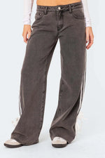 Side Striped Loose Fit Jeans