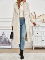 Cozy Hooded Button Up Longline Outerwear