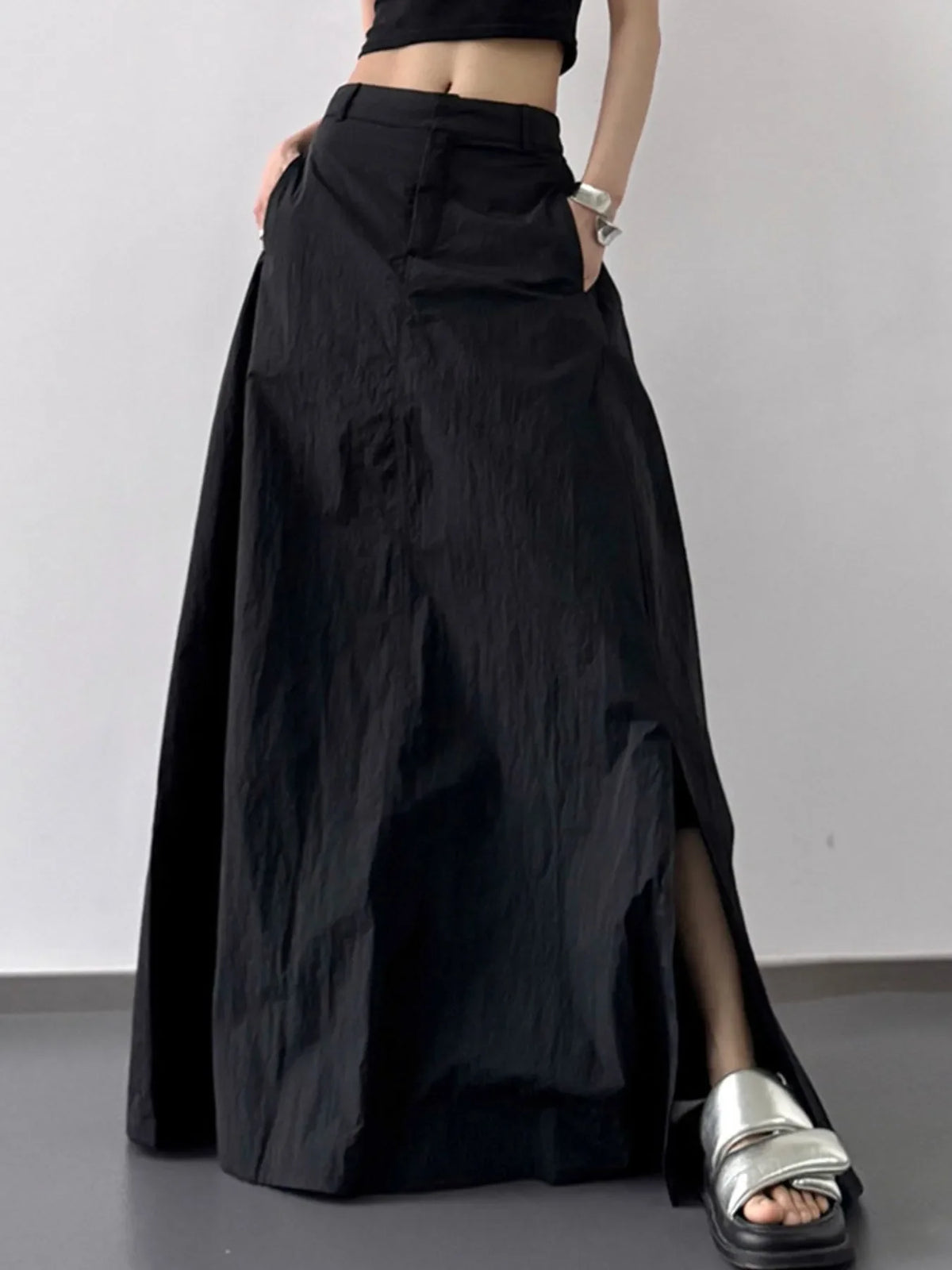 High Waist Slit Maxi Skirt