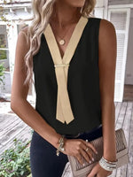 Full SizeV-Neck Contrast Tank Plus Size