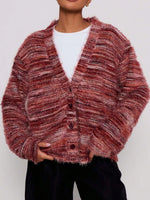 Textured Knit Button-Down Cardigan