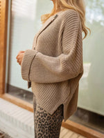 Asymmetrical Button Detail Sweater