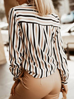 Striped Button-Down Long Sleeve Shirt