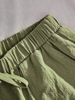 Elastic Waist Shorts with Pockets