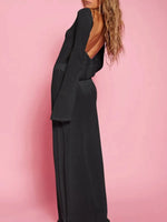Backless Long Sleeve Maxi Cover-Up