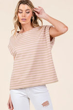 Lime 'N' Chili Striped Muscle Sleeve Top