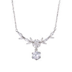 1 Carat Moissanite 925 Sterling Silver Leaf Flower Necklace