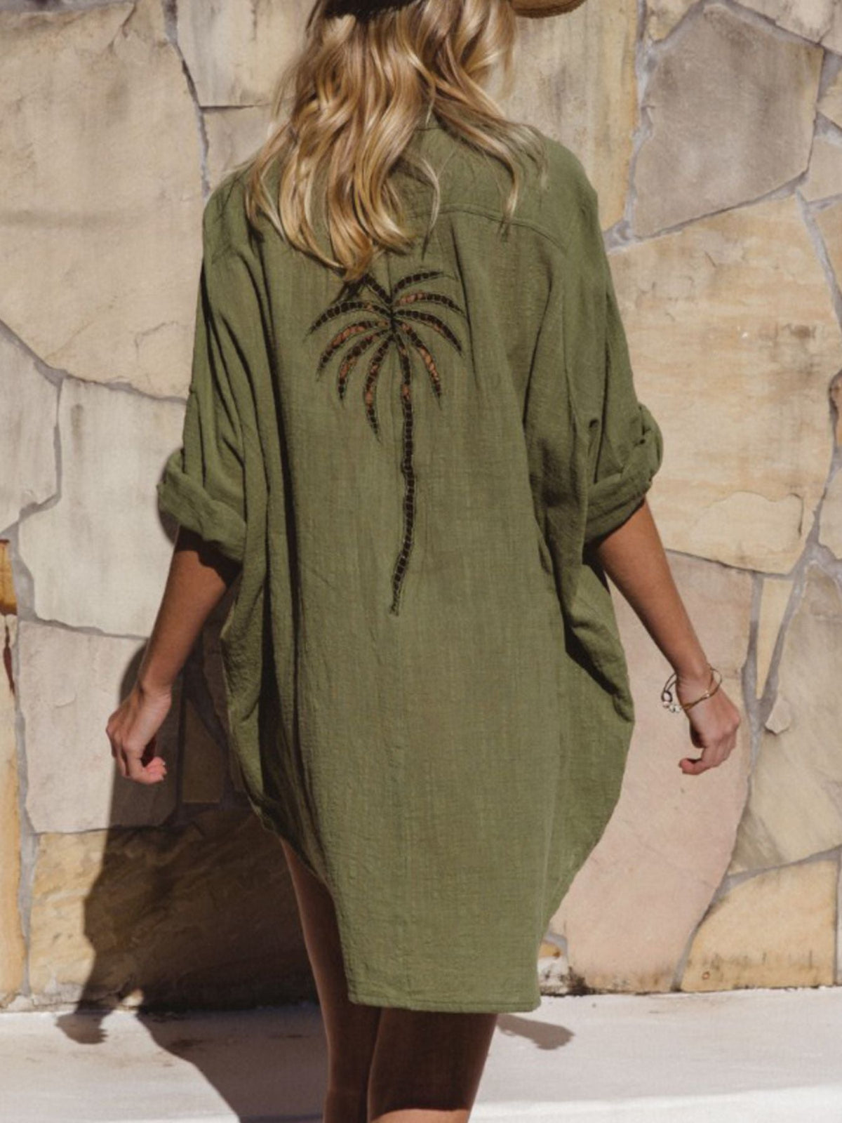 Relaxed Fit Button-Down Shirt Dress
